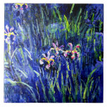Irises, famous floral painting by Claude Monet Ceramic Tile<br><div class="desc">Irises,  beautiful flowers painted by Impressionist artist Claude Monet</div>