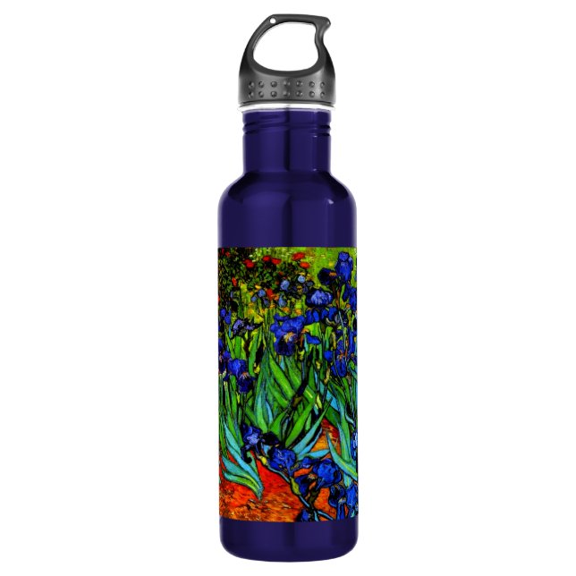 Irises, famous painting by Vincent van Gogh Stainless Steel Water Bottle (Front)