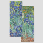 Irises, Floral Oil Painting, Vincent Van Gogh Bookmarks<br><div class="desc">Vincent Van Gogh,  1889,  Saint-Rémy-de-Provence France
oil on canvas
post impressionist floral oil painting of a flower bed of blooming/flowering deep blue summer irises with rich green stems and leaves,  with tiny orange flowers in the background

elegant stately sophisticated boho chic eclectic bohemian fine classic modern art decor</div>
