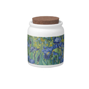 Irises, Floral Oil Painting, Vincent Van Gogh Candy Jar
