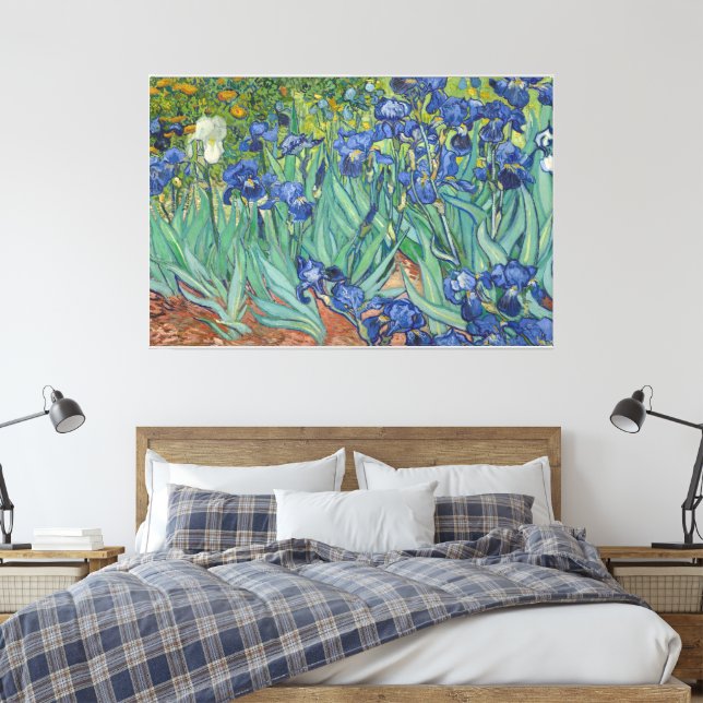 Irises, Floral Oil Painting, Vincent Van Gogh Canvas Print (Insitu(Bedroom))