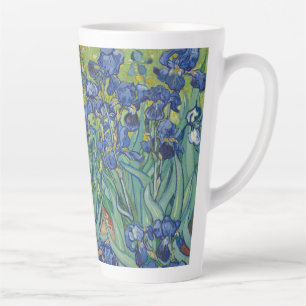 Irises, Floral Oil Painting, Vincent Van Gogh Latte Mug