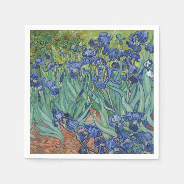 Irises, Floral Oil Painting, Vincent Van Gogh Napkins (Front)