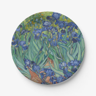 Irises, Floral Oil Painting, Vincent Van Gogh Paper Plates