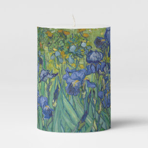 Irises, Floral Oil Painting, Vincent Van Gogh Pillar Candle