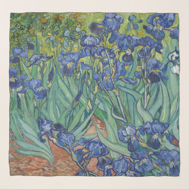 Irises, Floral Oil Painting, Vincent Van Gogh Scarf (Front)