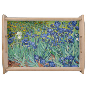 Irises, Floral Oil Painting, Vincent Van Gogh Serving Tray