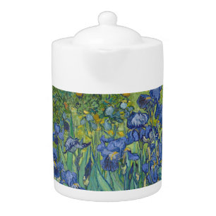 Irises, Floral Oil Painting, Vincent Van Gogh Teapot