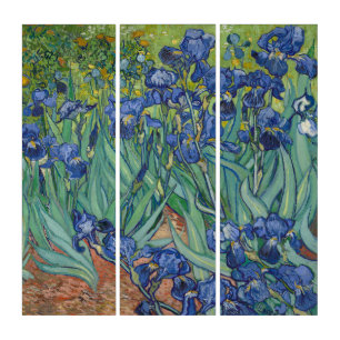 Irises, Floral Oil Painting, Vincent Van Gogh Triptych