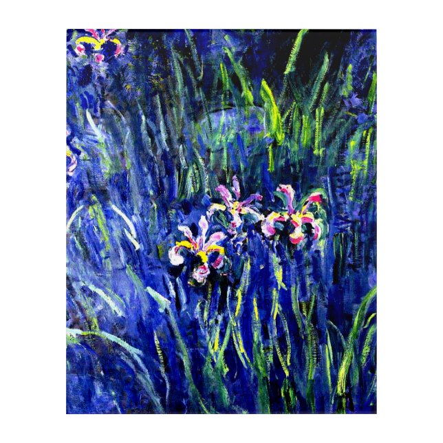 Irises, floral painting by Claude Monet, Acrylic Print (Front)