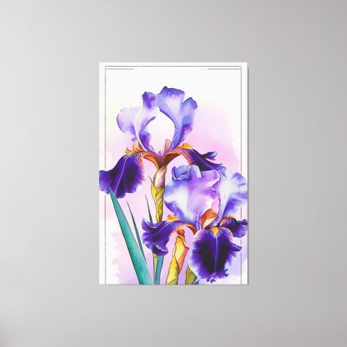  Irises Flower Artsy Iris Painting AP84 Canvas Print
