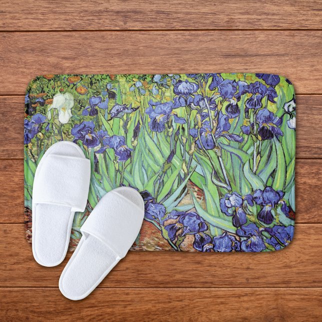 Irises Flower Garden Vincent van Gogh Bath Mat (Creator Uploaded)