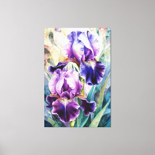  Irises Flowers Artsy Iris Painting AP84 Canvas Print
