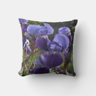 Irises flowers Throw Pillow