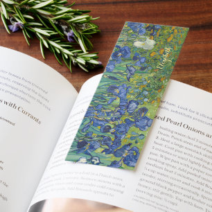 Irises Flowers Van Gogh Floral Art Monogrammed Bookmarks