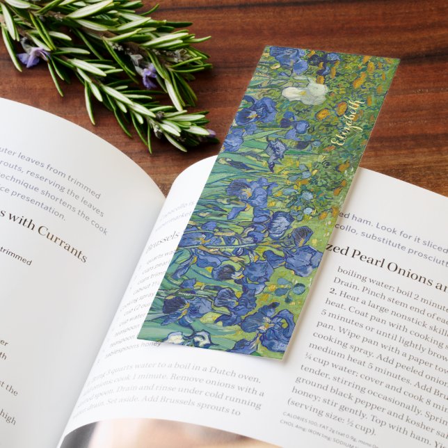 Irises Flowers Van Gogh Floral Art Monogrammed Bookmarks (Book)