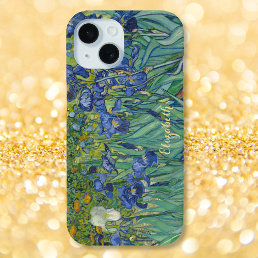 Irises Flowers Van Gogh Floral Art Monogrammed iPhone 15 Case