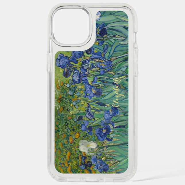 Irises Flowers Van Gogh Floral Art Monogrammed Speck iPhone Case (Front)