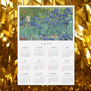 Irises Flowers Vincent Van Gogh 2026 Calendar Card