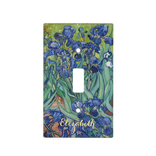 Irises Flowers Vincent Van Gogh Kids Room Nursery Light Switch Cover (Front)