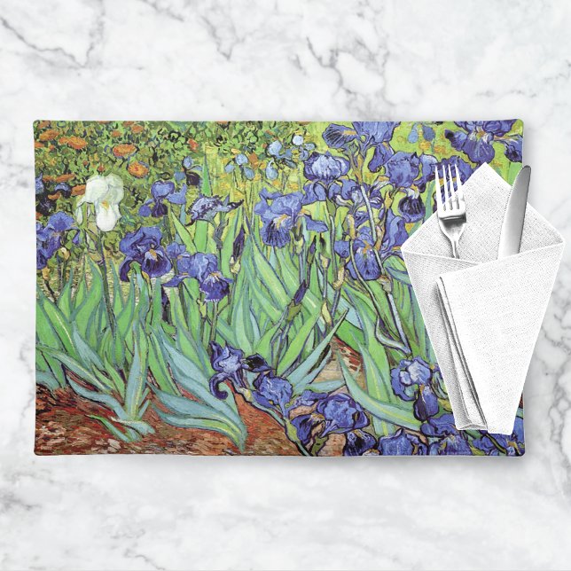 Irises Garden Landscape Vincent van Gogh Cloth Placemat (Creator Uploaded)