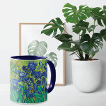 Irises Garden Landscape Vincent van Gogh Mug<br><div class="desc">This captivating two-tone coffee mug features a reproduction of the iconic post-impressionist masterpiece,  Irises (1889) by the legendary Dutch artist Vincent van Gogh (1853-1890). Blue-violet irises in a tranquil garden setting,  inspired by Japanese art.</div>
