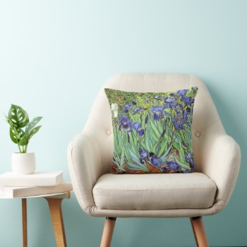 Irises Garden Vincent Van Gogh Throw Pillow by mangomoonstudio at Zazzle