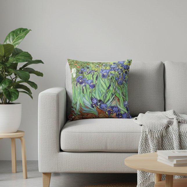 Irises Garden Vincent van Gogh Throw Pillow (Creator Uploaded)