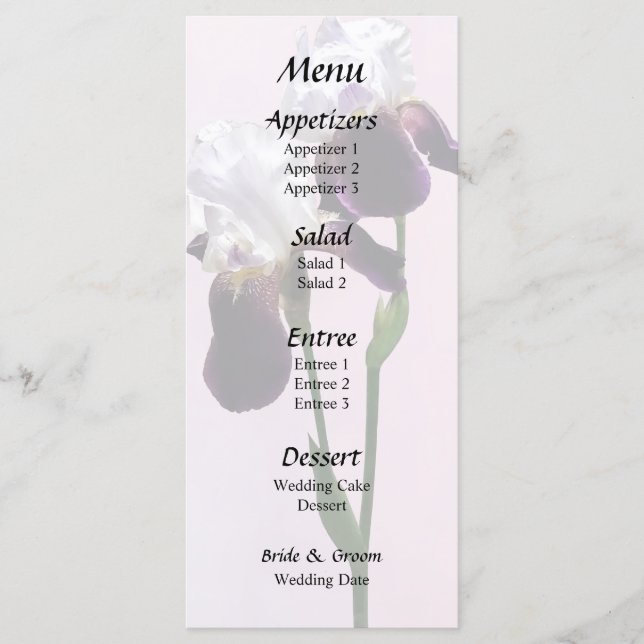 Irises in Love Menu (Front)