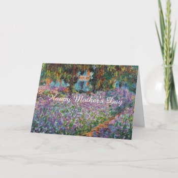 Irises In Monet's Garden Fine Art Mother's Day Card by monetart at Zazzle