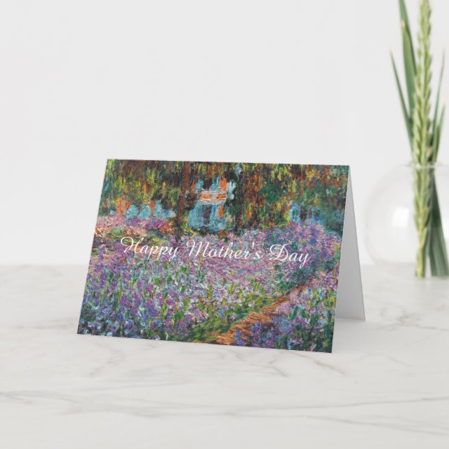 Irises in Monet's Garden Fine Art Mother's Day Card (Front)