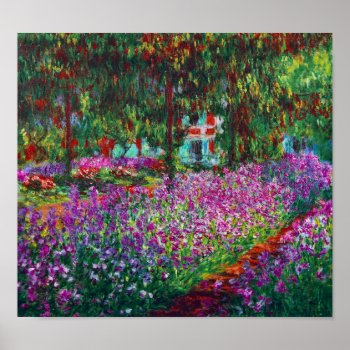Irises In Monet's Garden Poster by monetart at Zazzle