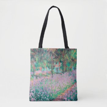 Irises In Monet's Garden Tote Bag by monetart at Zazzle