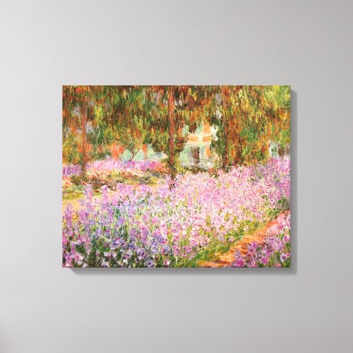 Irises in the Garden by Monet Canvas Print