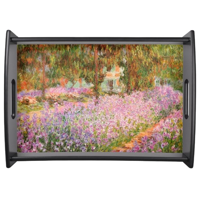 Irises in the Garden by Monet Serving Tray (Front)