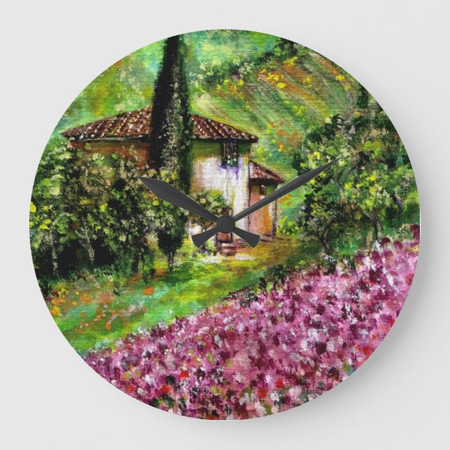 IRISES IN TUSCANY LARGE CLOCK (Front)