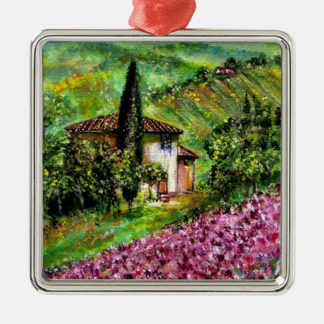 IRISES IN TUSCANY METAL ORNAMENT (Front)