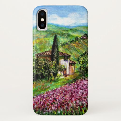 IRISES IN TUSCANYPurple Flower Fields Landscape iPhone X Case