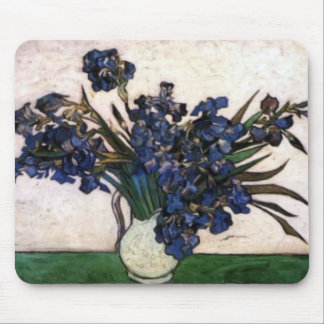 Irises in Vase by Vincent Van Gogh Mouse Pad