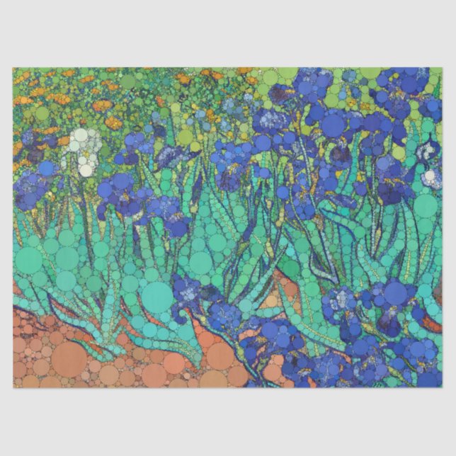 Irises, Infinity Dots by After Vincent van Gogh Tissue Paper (Front)