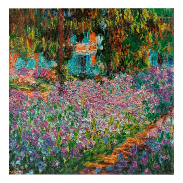 Irises Monet Garden Giverny flowers Acrylic Print (Front)
