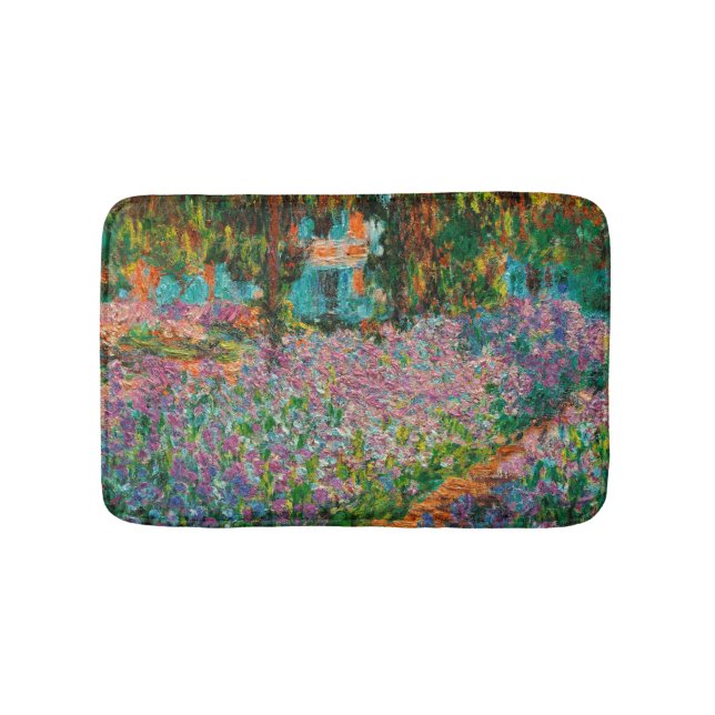 Irises Monet Garden Giverny flowers Bath Mat (Front)