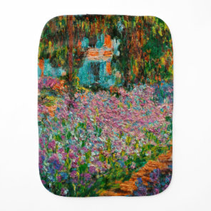 Irises Monet Garden Giverny flowers Burp Cloth