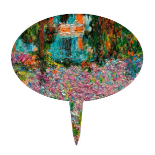 Irises Monet Garden Giverny flowers Cake Topper