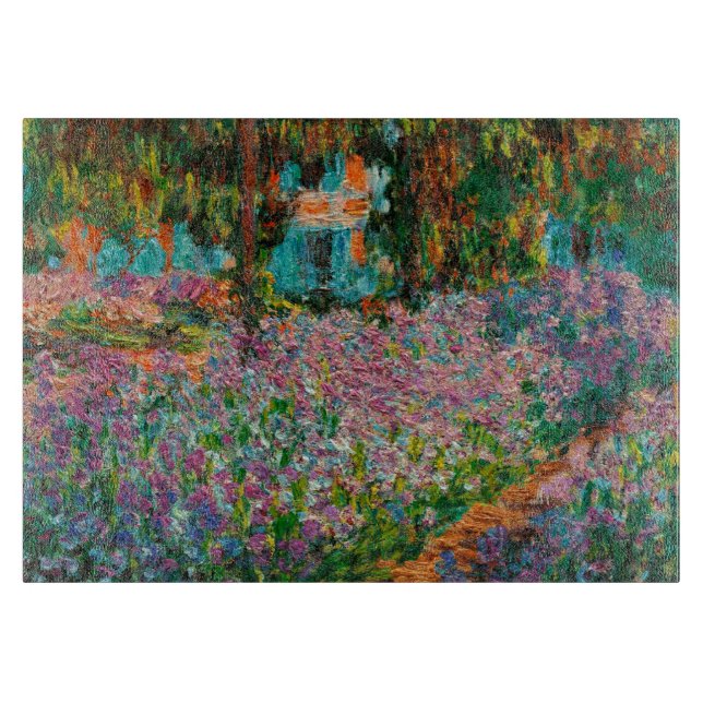 Irises Monet Garden Giverny flowers Cutting Board (Front)