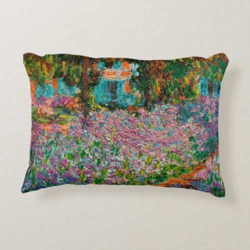 Irises Monet Garden Giverny flowers Decorative Pillow
