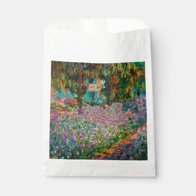 Irises Monet Garden Giverny flowers Favor Bag (Front)