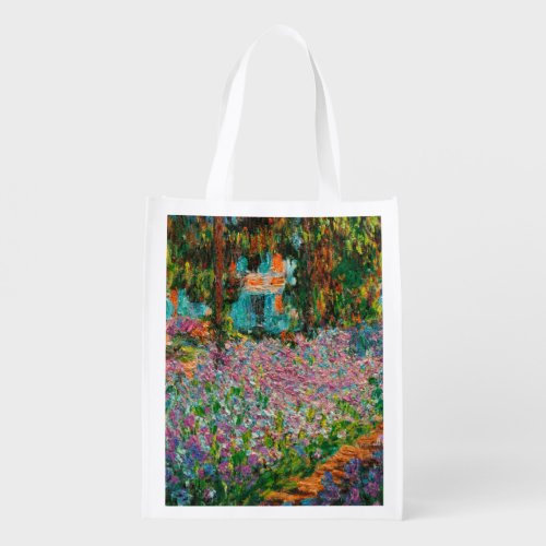 Irises Monet Garden Giverny flowers Grocery Bag