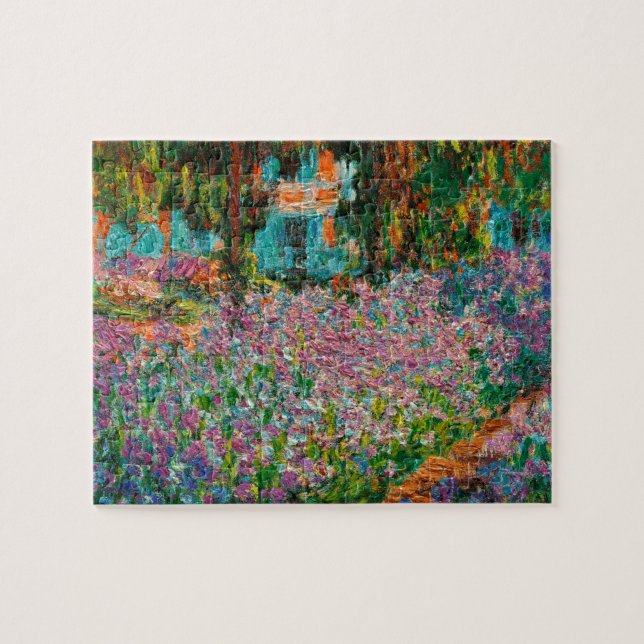 Irises Monet Garden Giverny flowers Jigsaw Puzzle (Horizontal)