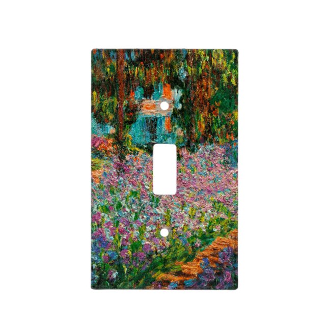 Irises Monet Garden Giverny flowers Light Switch Cover (Front)